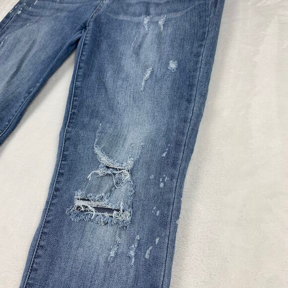 Judy Blue Jeans Girlfriend Relaxed Fit sz 13 / 31 Adelene Stretch Distressed EUC - Picture 7 of 12
